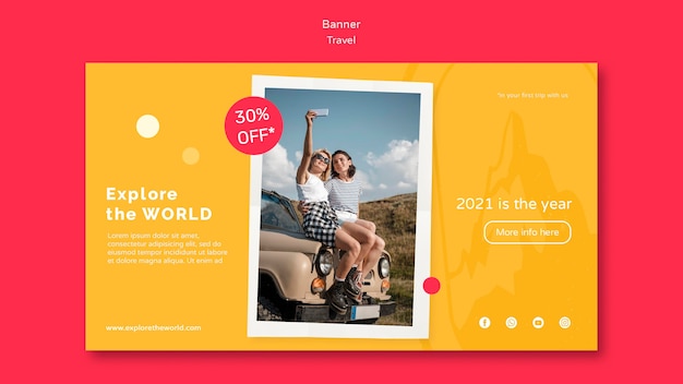 Free PSD traveling horizontal banner template