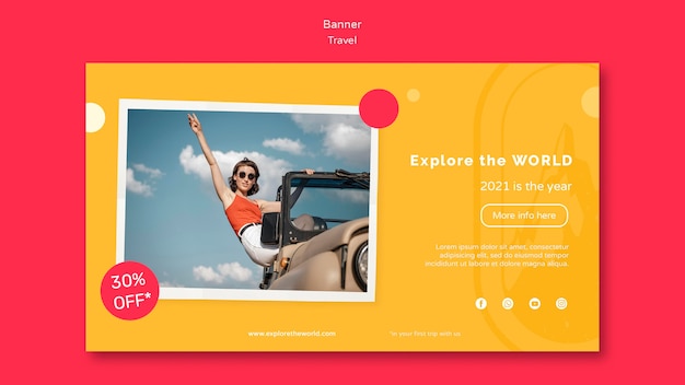 Free PSD traveling horizontal banner template