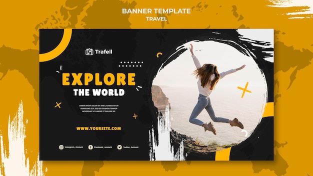 Free PSD traveling horizontal banner template