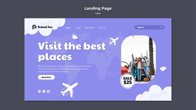 traveling places landing page template