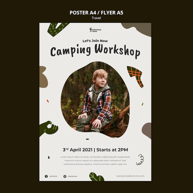 Free PSD traveling print template with photo