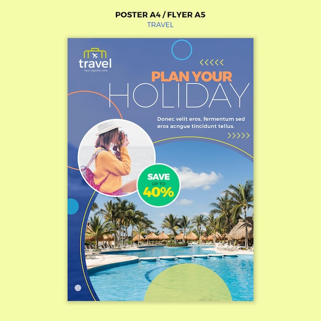Traveling print template with photo