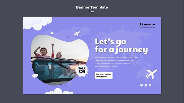 여행 판매 가로 배너 템플릿
