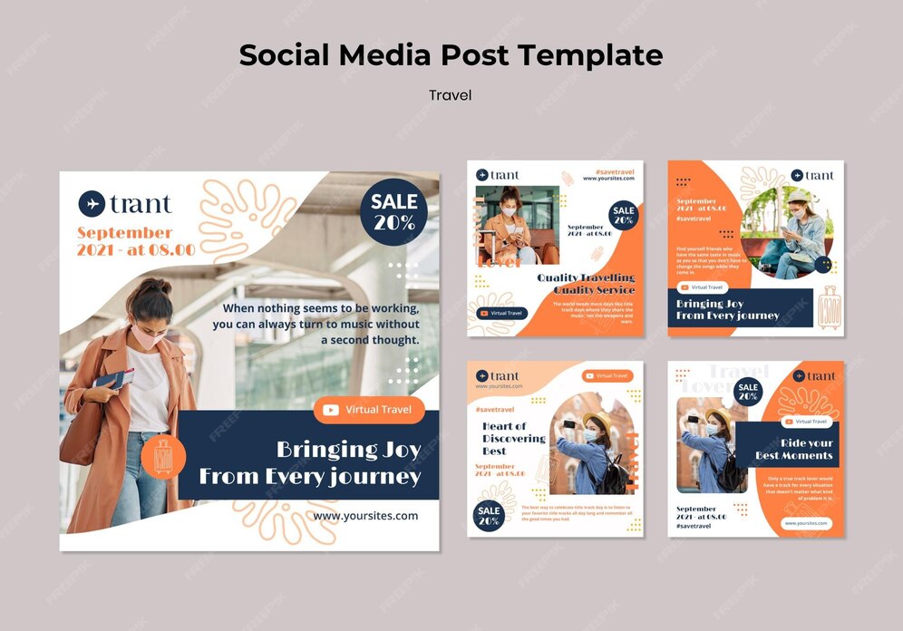 Free PSD Traveling social media post templates