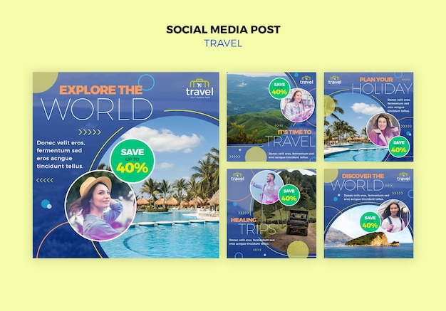 Traveling social media posts with photo