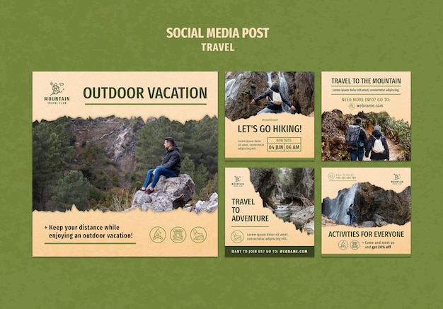 Free PSD traveling social media posts with photo