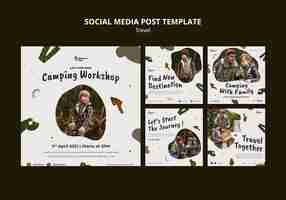 Free PSD traveling social media posts with photos