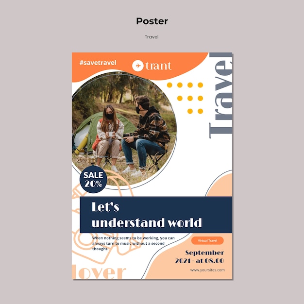 Traveling vertical poster template