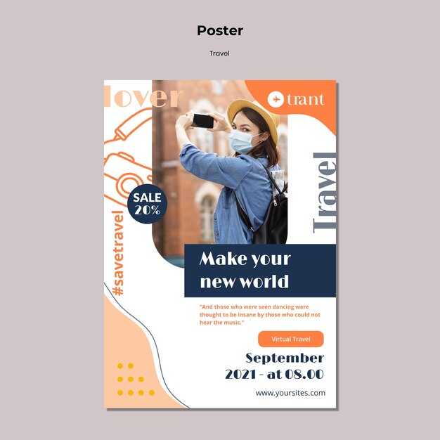 Traveling vertical poster template