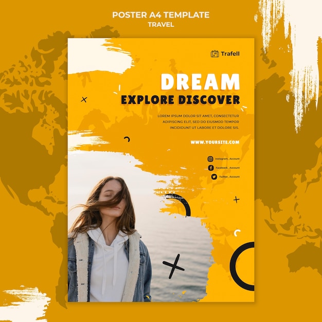 Free PSD traveling vertical print template