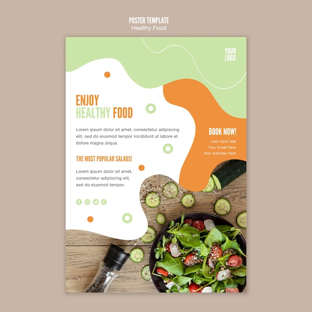 Treat yourself with healthy food flyer template