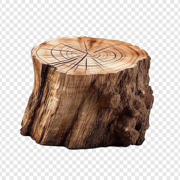 A tree stump isolated on transparent background