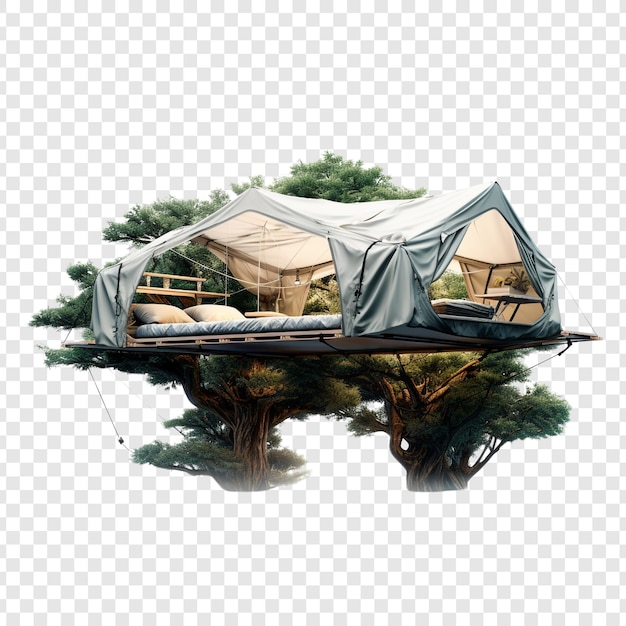 Treehouse house isolated on transparent background