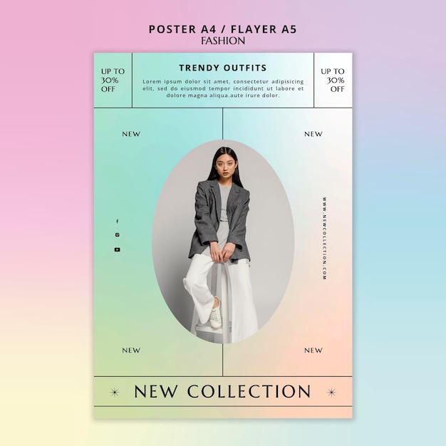 Free PSD trendy outfit flyer template