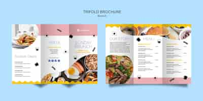 Free PSD trifold brochure brunch menu