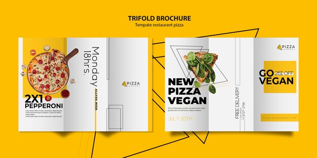 trifold brochure template for pizza restaurant