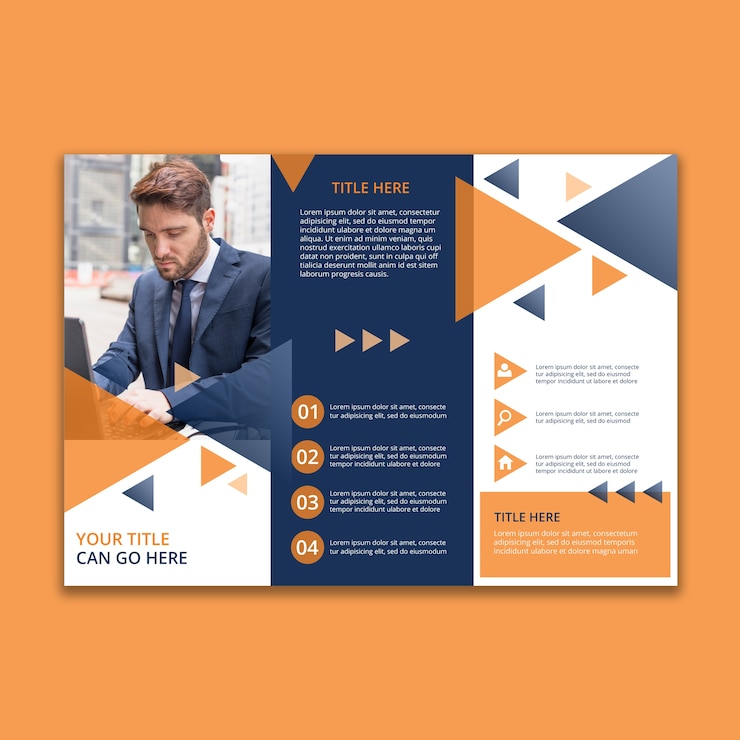 Free PSD trifold geometric business brochure template