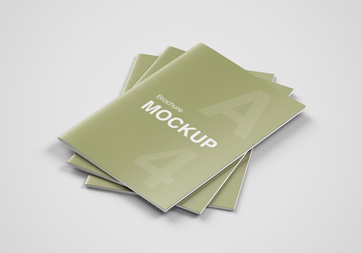  Triple cover brochure or magazine mockup Premium Psd