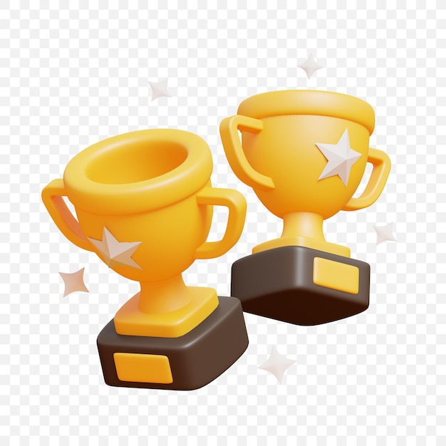 Trophy cup Icon Isolated 3d render Illustration