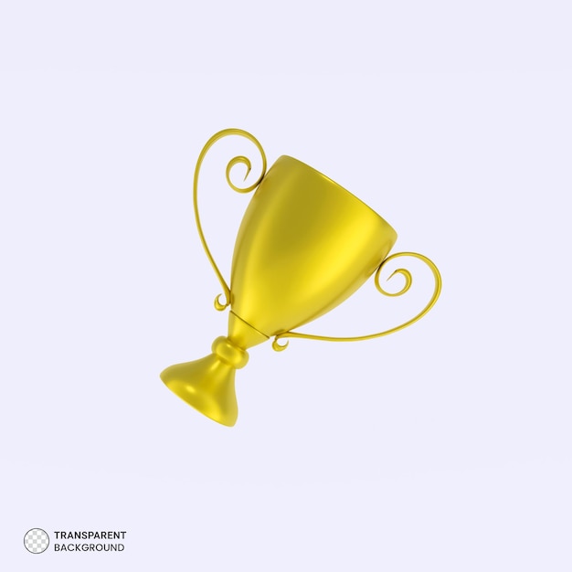 Free PSD trophy cup icon isolated 3d render illustration