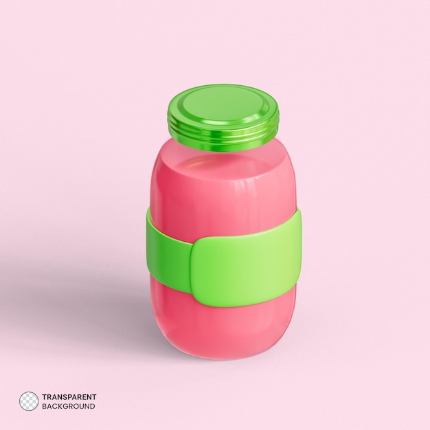 Tropical fruit juice bottle icon isolated 3d render illustration