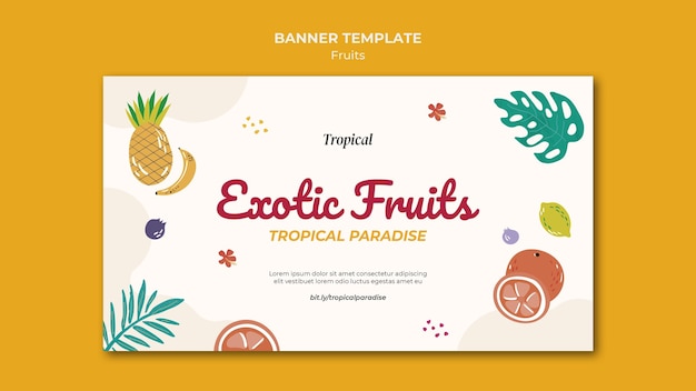Tropical fruits banner template