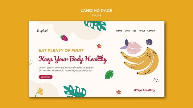 Tropical fruits landing page