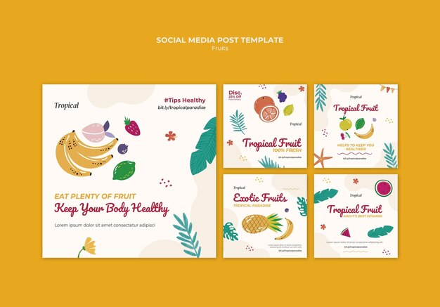 Tropical fruits social media post