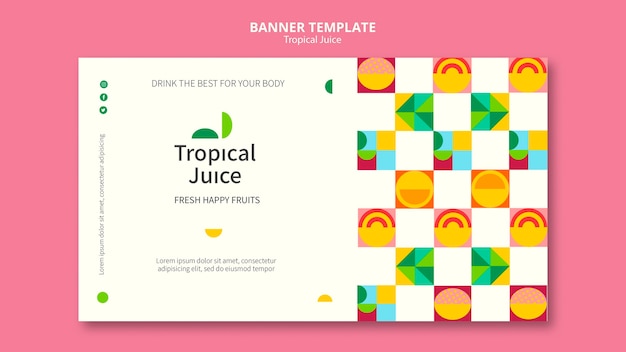 Tropical juice banner template