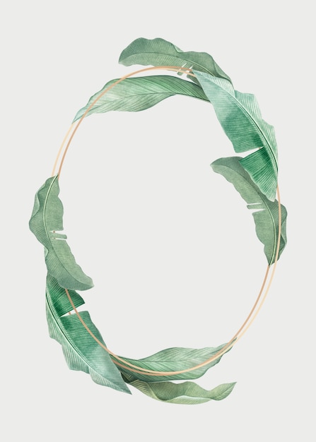 Tropical leaves frame