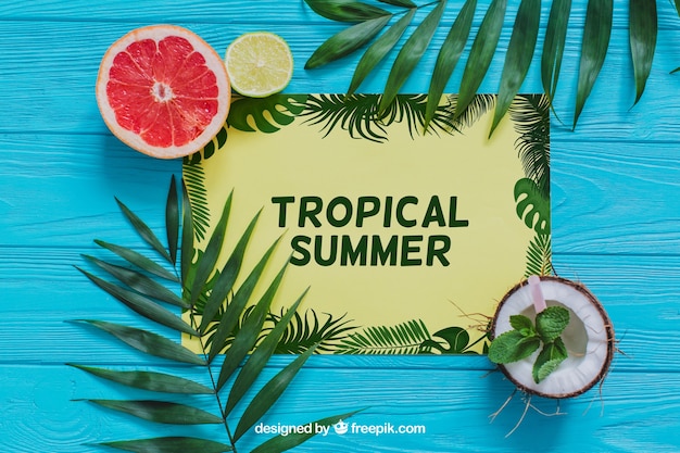 PSD gratuito composizione di summe tropicale