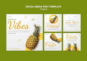 Free PSD tropical vibes social media post template