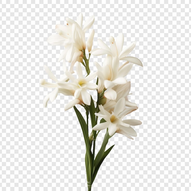 Tuberose flower isolated on transparent background