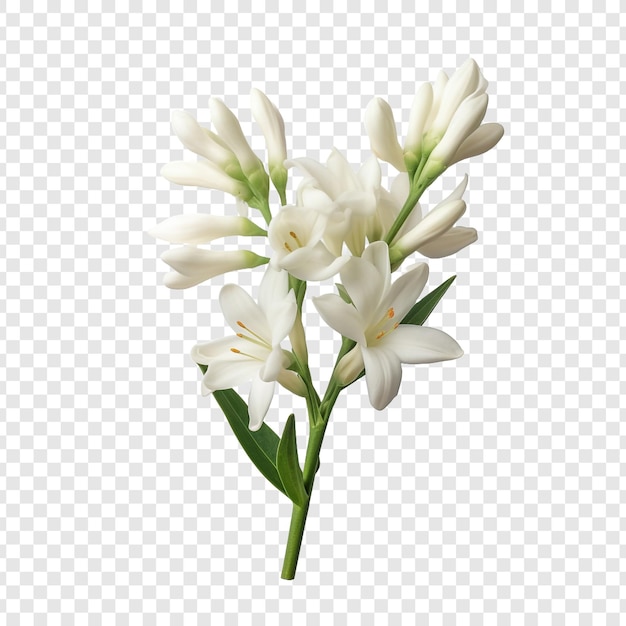 Free PSD tuberose flower png isolated on transparent background