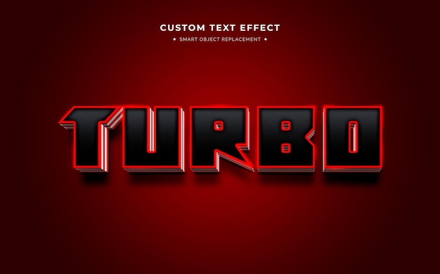 PSD gratuito turbo futuristico effetto stile testo 3d