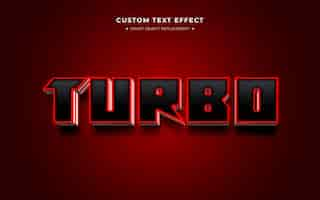 PSD gratuito turbo futuristico effetto stile testo 3d