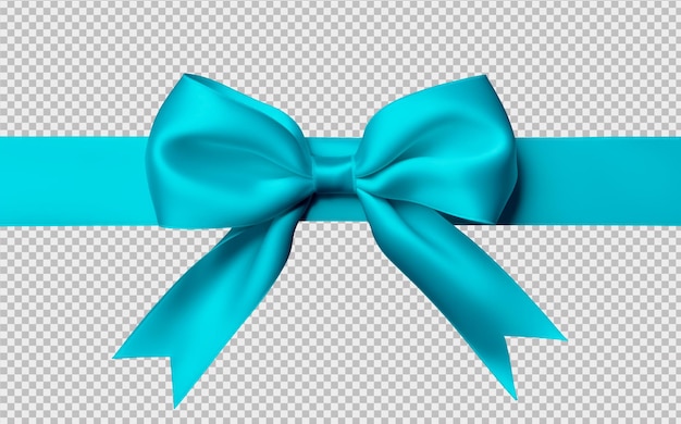 Free PSD turquoise ribbon for wrapping isolated on transparent background