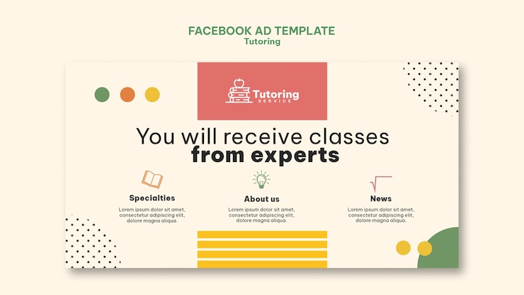 Free PSD tutoring service facebook template