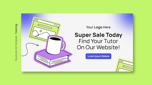 Tutoring service facebook template