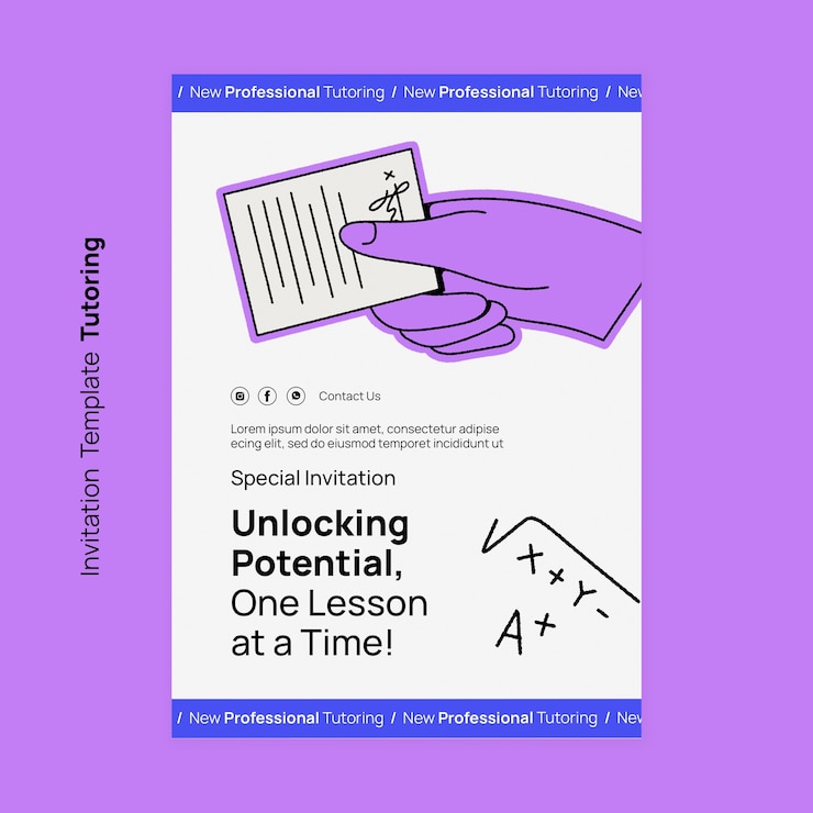 Free PSD tutoring service invitation template