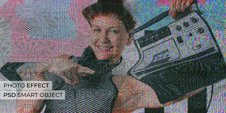 Free PSD tv flicker photo effect