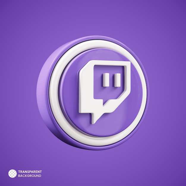 Free PSD twitch social media icon isolated