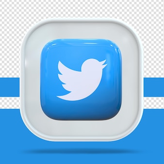 트위터 아이콘 소셜 미디어 3d 개념