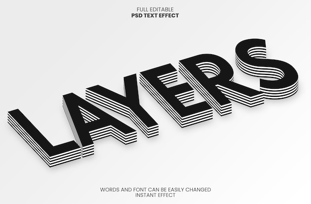 Free PSD two-color flat text effect