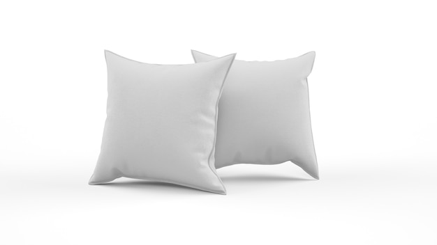 Free PSD two cushions in gray color isolated isolated