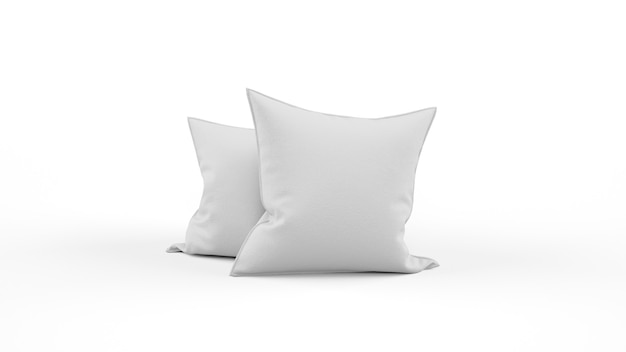Two gray cushions isolated