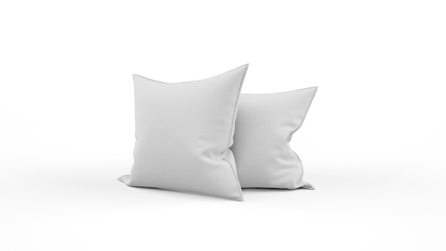 Two grey cushion isolated