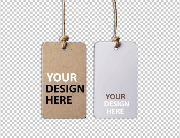 Free PSD two hangtag label isolated on background