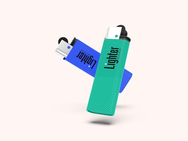 Download Free Psd Two Isolated Lighter Mockup