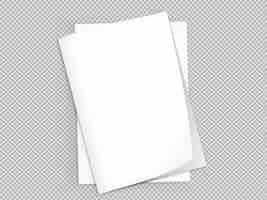 Free PSD two plain white brochures on transparent background